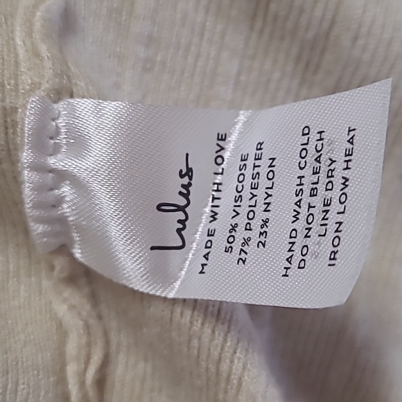 Lulus No Matter the Season Beige Ribbed Knit Cardigan Sweater Size LARGE - Picture 4 of 8